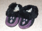 Weaver and Devore Trading LTD, Yellowknife - Not sure if these should really count as a shoe, but I have worn them outside. They came from a camping outfitters in the North and are so cozy. Although the rabbit fur has led to cats carrying them around the house and making it hard to find the pair.