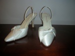 Principessa (Winchesters)  White, satin wedding shoes. I'm a traditionalist at heart.